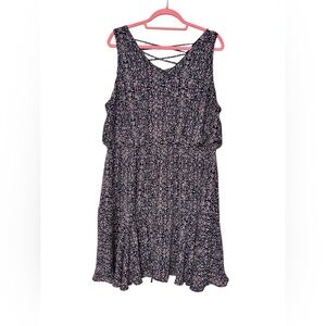 Maurices Sleeveless Dress Blue with Floral Design